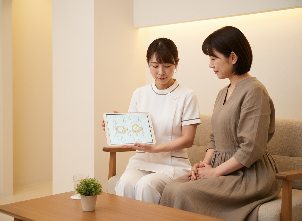 部分痩せとボディラインについて相談するカウンセリング