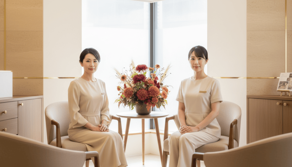 大東市・住道で秋のエステサロンを選ぶ女性の上質なカウンセリングイメージ